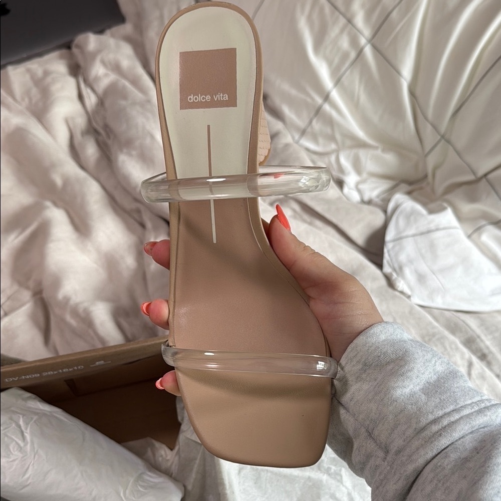 Dolce Vita Nude Nodes Vinyl Heels